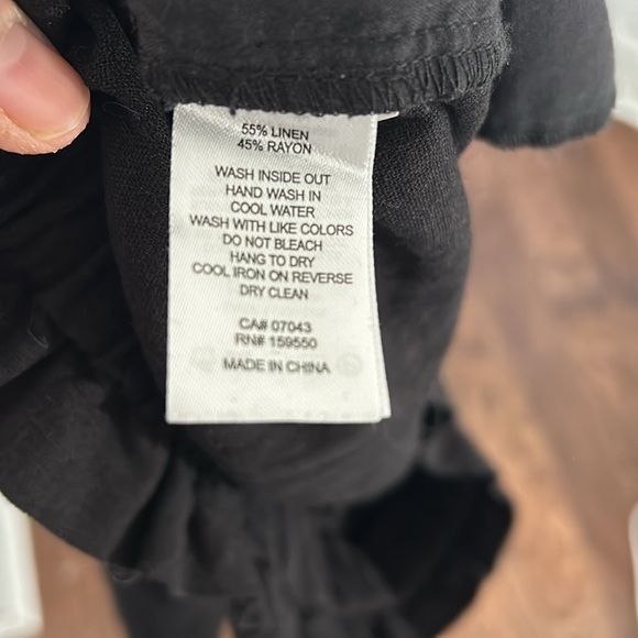 HOUSE OF HARLOW 1960  - short paperbag linen blend high waist black size large - Picture 6 of 6